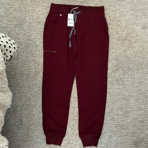 Burgundy Fig Scrub Joggers